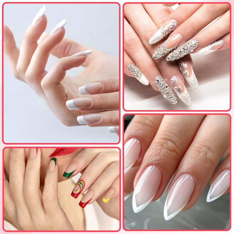 Qulkws 40 Sheets French Tip Nail Stickers Self-Adhesive French Manicure Strips White Nail Guides Strips Decals for DIY Manicure Art Professional and Home Use(1620pcs) - Image 3